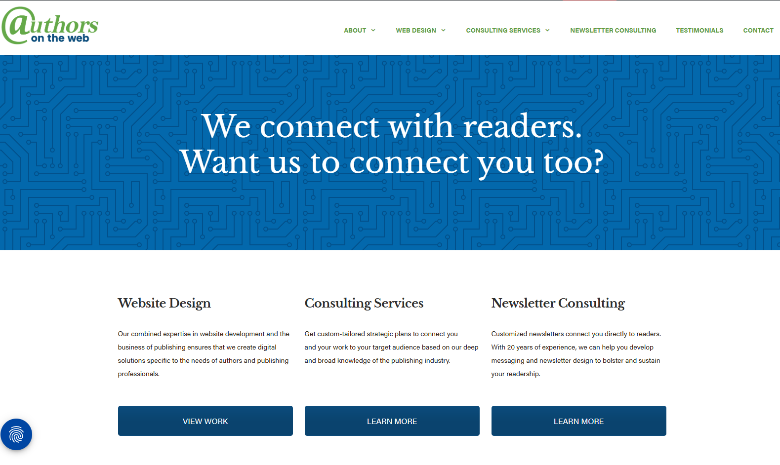 Authors on the Web - We develop websites, you develop you readership.